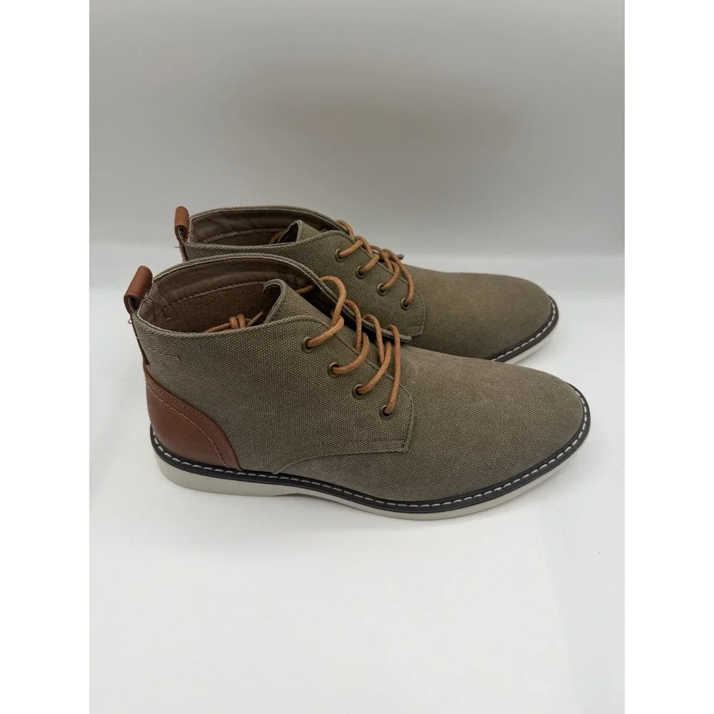 London Fog Belmont Boots,Mens 9M,Khaki Brown,Cognac,Lace Up Ankle Style
